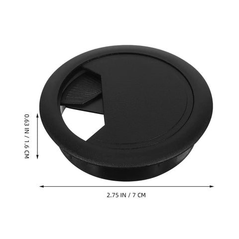 Get Your Desk Totally Clean With This 20 Pcs Cable Grommet Kit For Home And Office Use. Made From Sturdy Black Abs Plastic, These Easy Install Wire Organizers Keep Cables Outta Sight And Make Cleaning A Breeze While You Tackle Any Project In Style. black ABS cable grommet, 2.75 in, 1.63 in opening