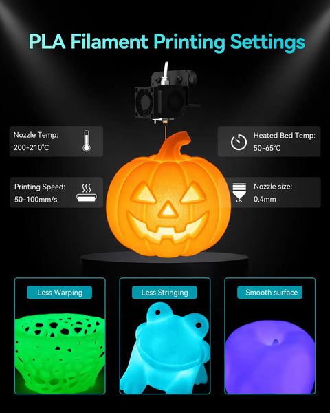 Glow In The Dark PLA Filament 1.75mm 4 Pack Bundle For 3D Printing Ultra Bright Long Lasting Phosphorescent Material UV Reactive No Cap This Stuff Glows Sick For Ambiance And Creative DIY Builds With Awesome Low Warping