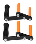 Pro Crew Approved Built Tough Heavy Duty Plywood Carrier And Panel Lifting Clamp Designed For No Sweat Hauling Glass Drywall Sheets Stainless Steel Puller with ergonomic grips and orange handles.