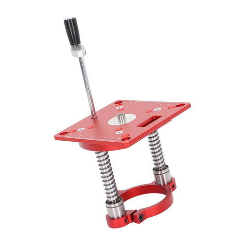65mm Aluminum Router Table Lifting System With Adjustable Router Lift For CNC Fine Milling Ring Clamping Method, red aluminum top plate