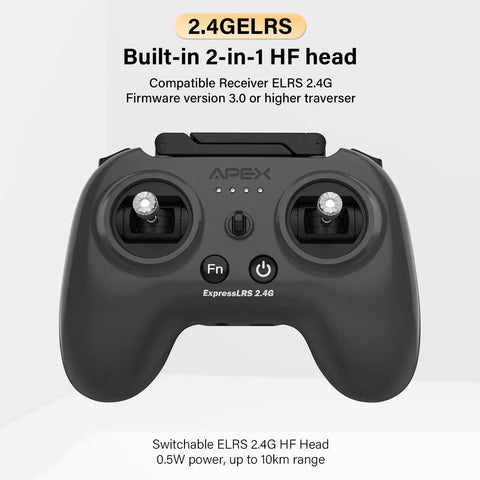 G-129 Dual Protocol FPV RC Radio Transmitter With ELRS 2.4G Firmware 3.0 to 3.3 And Autonomous TX Built In 500mW RF Transmitter