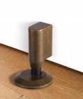 Premium Retractable Magnetic Door Stopper With Adjustable 0.4 Inch Base Prevents Slamming, catches 1.4 Inch gaps, Antique Brass finish.