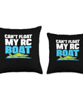 Can't Float My RC Boat Throw Pillow For Nautical Home Decor With Sailboat And Speed Boat Racing Theme Cushion Double Sided Print