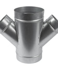 Four Way Ducting Splitter W Shape 45 Degree Branches Heavy Duty Galvanized Steel Dust Collection Fitting for Exhaust Fans
