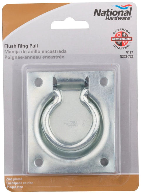 Flush Ring Pull For Chests And Doors Recessed Surface Mount With Four Screws Included Steel Zinc Plated for installation