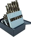 Gold Oxide Finish Cobalt Drill Bit Set 1mm Through 13mm With 135 Degree Split Point 25 Piece Pack For Tough Metals