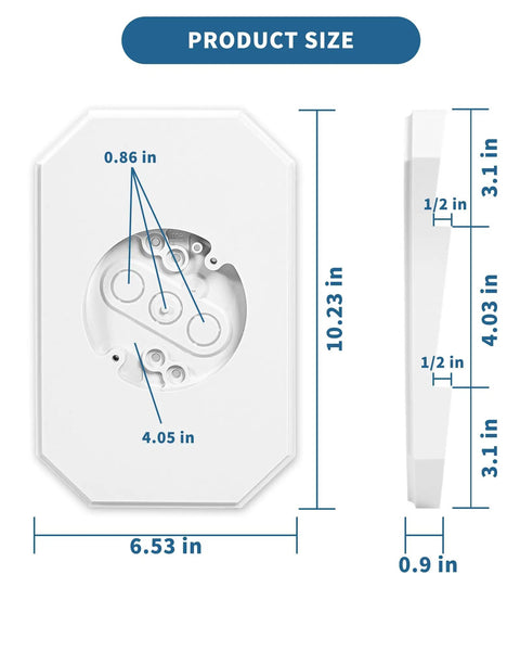 Vinyl Siding Light Mounting Block With Built In Electrical Box Outdoor Mount Kit dimensions diagram with size details