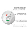 Personalized Name And Initial Golf Balls Set Of 6 For Custom Gifts USGA Approved with focus on customized ball design.