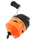 Spincast Fishing Reel For Beginners With Right Hand Retrieve Easy Push Button Casting Pre Wound Nylon Line Durable Orange Design