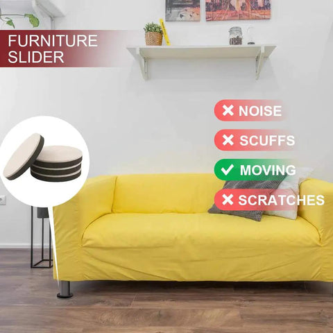 Felt Furniture Sliders Set, 20 Pack, 3.5 Inch Self Adhesive Pads For Carpet And Hardwood Floors, Heavy Furniture Movers, Reusable Moving Pads, Floor Protectors That Glide Smoothly