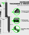 Heavy Duty Fence Post Repair Kit For 4x4 And 6x6 Wood Posts Quick Fix No Fuss With Steel Anchor And Stakes Thickened 11 Gauge One Piece Design