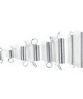 Ultimate 200 pc Assorted Extension And Compression Spring Kit With 20 Diverse Sizes Perfect For Vehicle Parts Repair Appliances And Digital Devices In A Sturdy Organized Case Great For Any Diy Project. Assorted silver metal extension springs in different sizes