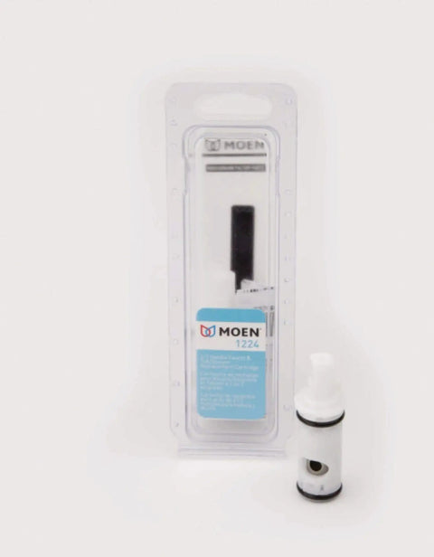 1224 Replacement Faucet Cartridge Kit For Double Handle Faucets And Tub Showers, Fits Moen in packaging with separate cartridge