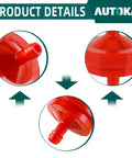 Close-up of Heavy-Duty Lawn Mower Inline Gas Fuel Filter 1/4 Inch ID, 150 Micron Element, showing three different angles