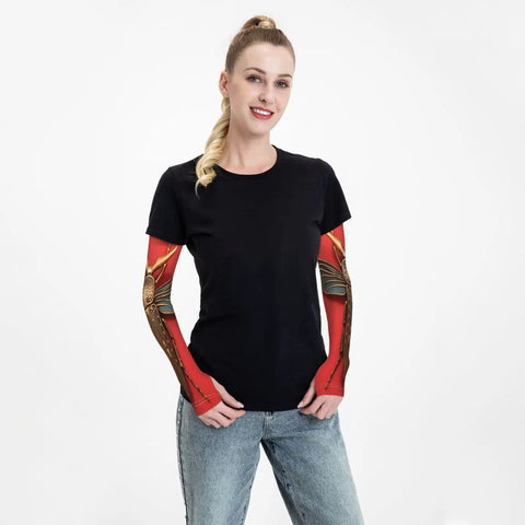 Keep Your Arms Cool And Fresh With These Compression Ice Silk Sleeves, Featuring A Bold Mechanical Insect Print, Lightweight Ultraviolet Shield For Chillin Outdoors Or Crushing Daily Tasks