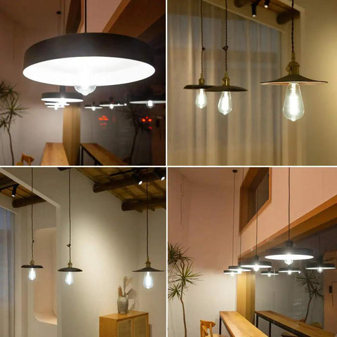 Six Pack Dimmable E26 LED Edison Bulbs 6W 600 Lumens, 60 Watt Equivalent, Cool Daylight 5000K in cafe fixtures