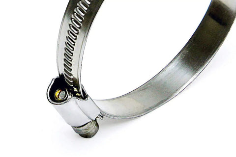 Get Your Ride Pumping Hard With This Blue Reinforced Silicone Vacuum Hose Kit That Beats The Stock OEM Rubber And Handles Sweet High Temps For Street Or Race Without Failing. stainless steel clamp close-up