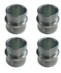 Heavy Duty High Misalignment Spacer Kit Converts One Half Inch Heim Joint Rod End Bore To Three Eighths Inch For Universal Mechanical Linkages Four Pack Durable Construction And Reliable Strength., four chrome-plated steel spacers