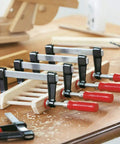 LM General Purpose F Style Clamp LM2.012 With Ergonomic Wood Grip Handle For Delicate Projects Replaces C Clamps on wood