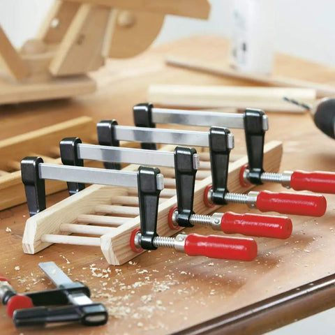 LM General Purpose F Style Clamp LM2.012 With Ergonomic Wood Grip Handle For Delicate Projects Replaces C Clamps on wood