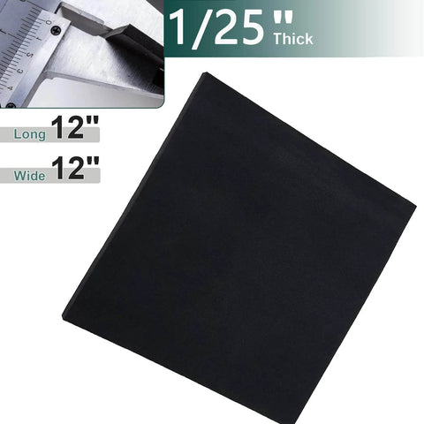 Heavy Duty Heat Resistant Silicone Sheet 60A 12x12 Inch 0.04 Inch Thick shown with measurements