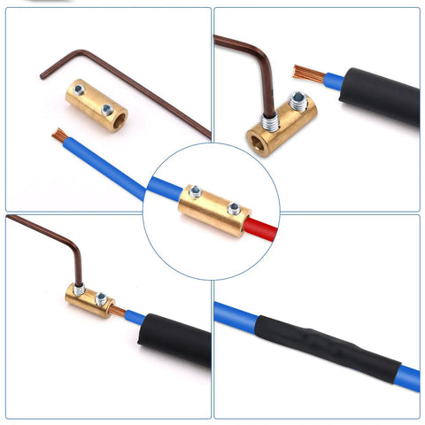 Must Have Ten Piece 10 AWG Wire Connector Nut Kit With Brass Splicing And Quick Wiring Connection Terminals 80 Amp Circuit Connector