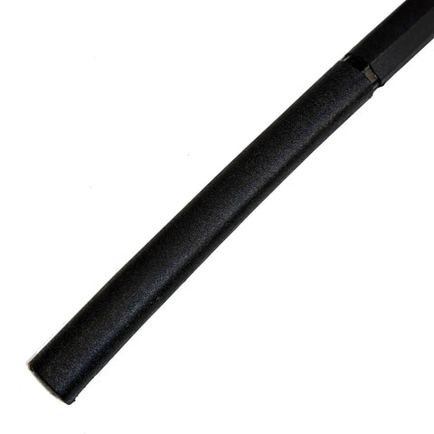 Close-up of 40 Inch Foam Training Katana Sword For Safe Sparring And LARP Lightweight Samurai Training Foam Blade In Black Realistic Feel