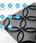 Interlocking Circles 3D Wall Panel in Matte Black for Walls and Ceilings Waterproof and Fire Resistant Lightweight DIY Accent