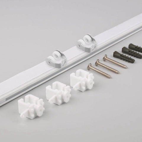 25 Piece Metal Folding Door Rollers With Track Wheels For Sliding Doors, Heavy Duty Curtain Pulley System For Home And Office Installation