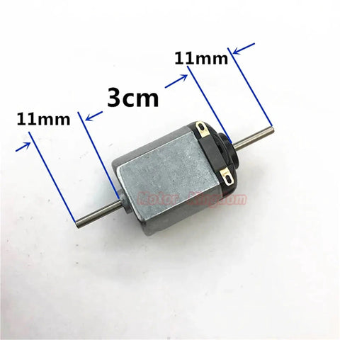 Dope Dual Shaft 130 Micro Motor For DIY RC Projects, 1.5V-3V Operation, motor dimensions 3cm length, 11mm width