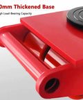 Heavy Duty Machinery Roller Skates And Rolling Steel Dolly Carts For Smooth Industrial Gear Transport showing red 10mm thickened base and rollers.