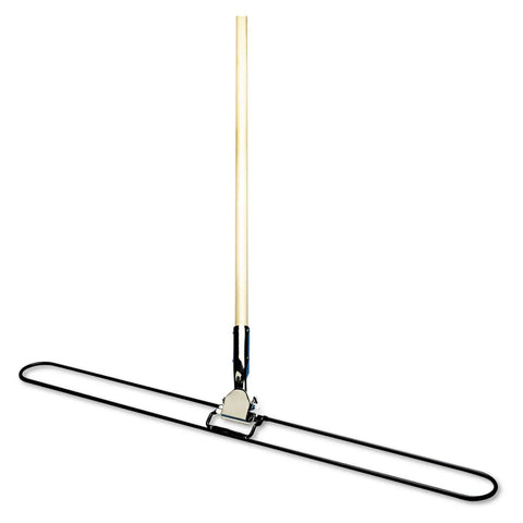 Premium Clip On Dust Mop Handle Featuring Slick Swivel Design And Rock Solid Zinc Steel Hardware With Double Lacquered Wood Grip for efficient cleaning.