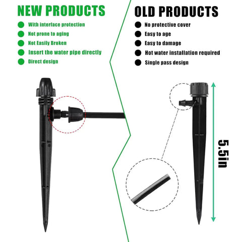Comparison of Two Dozen Pcs Drip Irrigation Misting Emitters With 360 Degree Adjustable Atomizing Nozzles vs old products