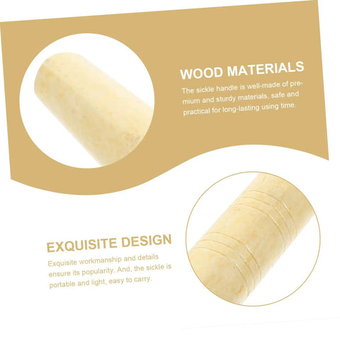 Close-up of beige wooden garden tool handle detailing texture; part of Wooden Garden Tool Handles Pack Of Five For Weeding And Mowing Multipurpose Replacement Grips.