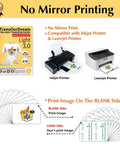 Tru Light Heat Transfer Paper For Inkjet And Laser Printers 8.5x11 Sheets 20 with printers and example transfers on light fabric