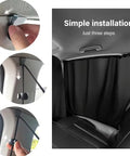 Simple installation of Top Shelf Heavy Duty Blackout Privacy Curtains For Tesla Cybertruck Rear Window Sun Shade.