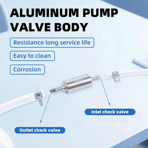 Aluminum pump valve body with hoses and check valves from Four Pack Brake Bleeder Hose Kit With One Way Check Valves for autos.