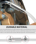 Brake Bleeder Hose Kit With One Way Valve And Clamps For Cars And Motorcycles showing durable PU hose and metal clamps