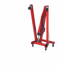 No Sweat Folding Air Hydraulic Engine Hoist Cherry Picker Shop Crane Heavy Duty Rig shown from the side with solid steel casters.