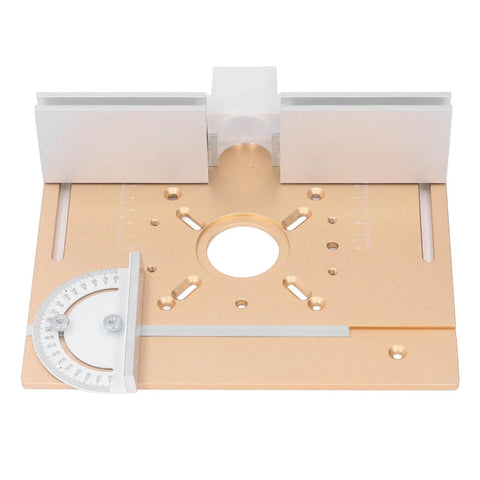 Tough As Nails Aluminum Router Table Insert Plate With Dead Nuts Accurate 0 To 47 Mm Lift Range Heavy Gauge Steel woodworking tool.