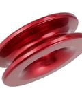 Two Pack Aluminum Snatch Recovery Ring, Red, 41,000 Lb Capacity, fits 3/8 or 1/2 inch winch ropes, side view of ring