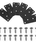 Stainless Steel Flat Straight Brackets With Screw Holes Six Pack Heavy Duty Metal Joining Plates For Cabinets Shelves And Exhibition Racks Easy No Welding Install Durable Brushed Finish