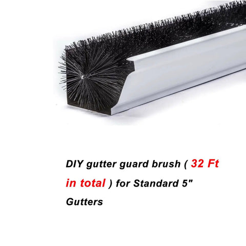 5 Inch Gutter Brush Guard Kit For DIY No Tools 10 Pack 32 Ft Leaf Guard To Stop Clogs Fits K Style Gutters 4.33 Inch Diameter Durable Weatherproof Build