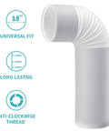 80 Inch Expandable AC Exhaust Hose With 5.9 Inch Diameter Anti Clockwise Thread For Portable Air Conditioners No Fuss Vent Kit
