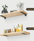 Legit Heavy Duty Floating Shelf Brackets 6 Pack With Mounting Hardware Solid Iron L Brackets For Wall Shelves, upward and downward installation on wood shelves.