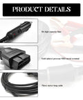 Must Have 9.8 Feet OBD II Vehicle ECU Emergency Power Supply Cable Memory Saver 2 In 1 Car Diagnostic Cable with alligator clips