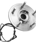 Heavy Duty Front CV Axles And Wheel Bearing Hubs Kit For 2012 To 2018 Ram 1500 Four Wheel Drive close-up of wheel bearing hub with 5 bolt flange.