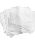 No Nonsense Polyester Cleanroom Wiper Cloth Offering Ultra Soft Touch And Top Shelf Absorption To Kick Dust To The Curb On Precision Electronics And Semiconductor Gear 200 Count stacked white wipes.