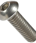 Top Shelf Button Head Socket Cap Screws 10-24 X 1/2 Inch Full Thread 50 Pack 18-8 Stainless Steel close-up view.