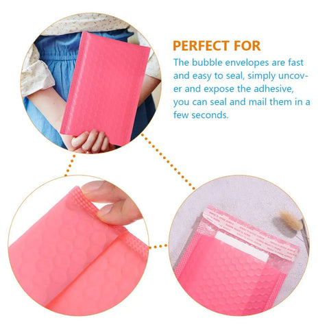 50 Pack Pink Bubble Mailers 16.5x22+4 Inch Self Seal Padded Envelopes For Small Business Shipping Thick Bubble Interior Durable Protective Mailers